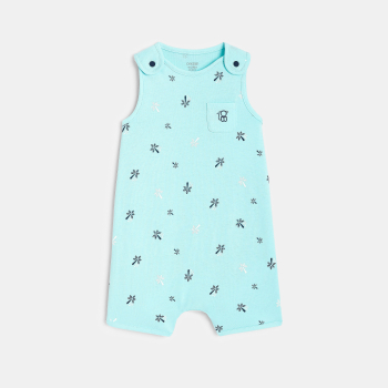 Combi courte palmiers bleu bébé garçon