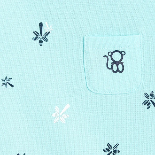 Short palm tree print playsuit