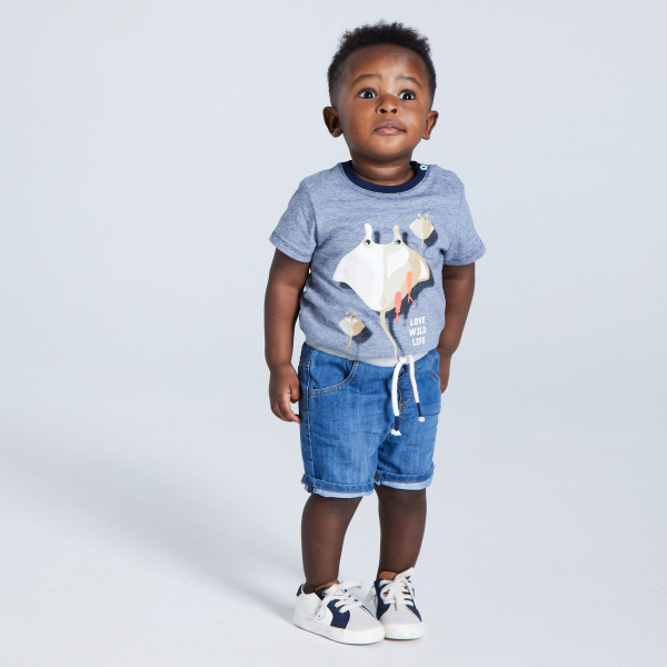 Short en jean bleu bébé garçon