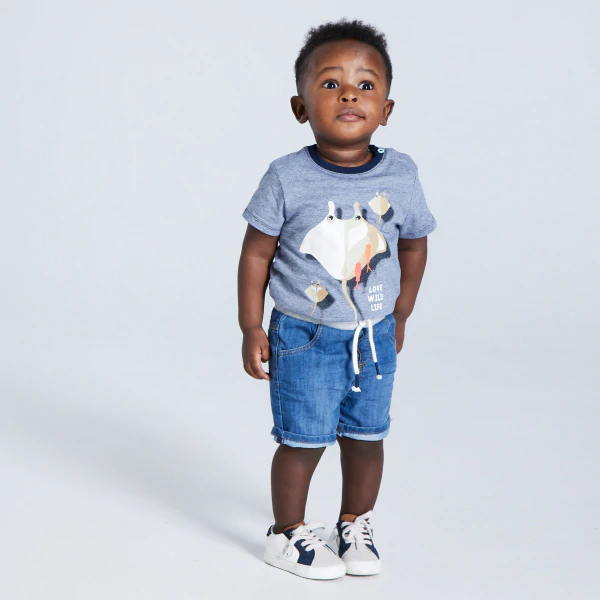 Short en jean bleu bébé garçon
