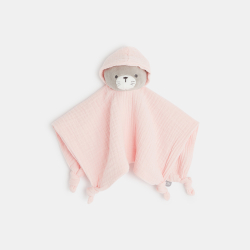 Doudou plat chat en lange de coton rose naissance