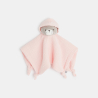 Doudou plat chat en lange de coton rose naissance