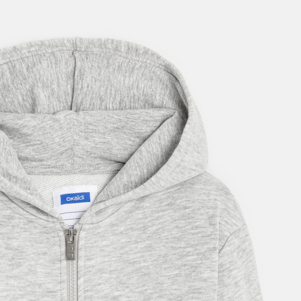 Sweat zippé à capuche gris garçon