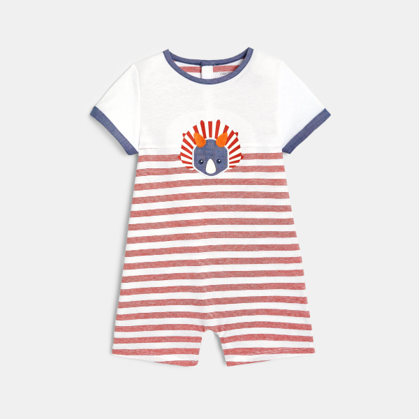 Dinosaur striped playsuit