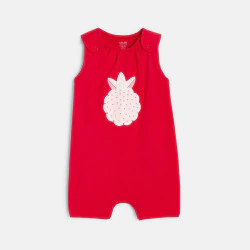 Ensemble combinaison et bandeau bébé fille en molleton – blanc imprimé