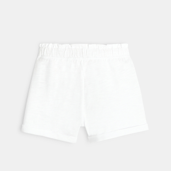 Short en jersey uni blanc fille