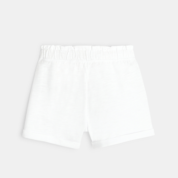 Short en jersey uni blanc fille