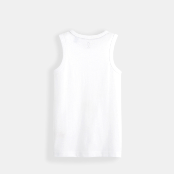 Débardeur uni en coton écoresponsable blanc garçon
