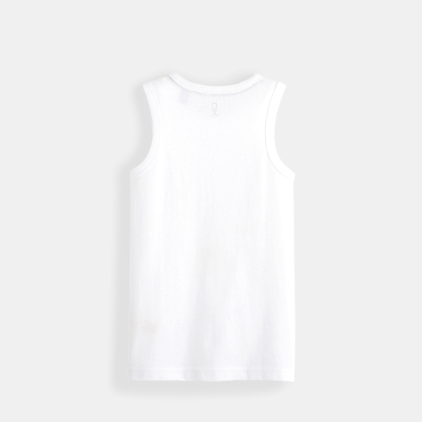 Débardeur uni en coton écoresponsable blanc garçon
