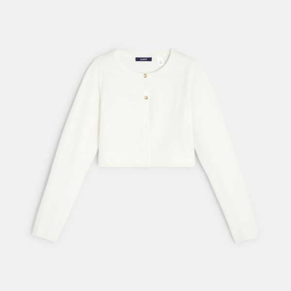 Girl's white bolero cardigan