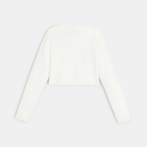 Gilet boléro blanc fille