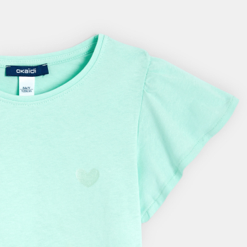 Ruffled short-sleeved T-shirt