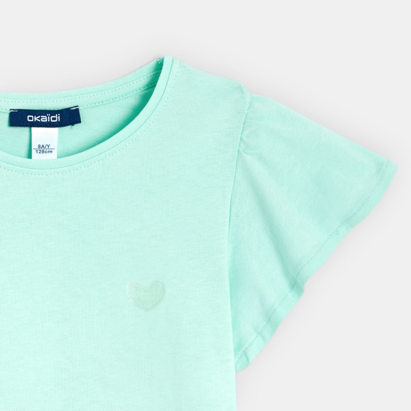 Ruffled short-sleeved T-shirt