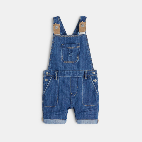 Short denim overalls