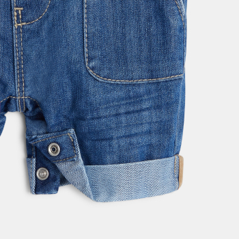 Short denim overalls