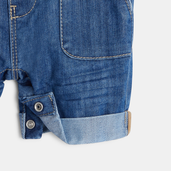 Short denim overalls