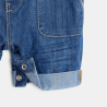 Salopette courte denim bleue bébé garçon