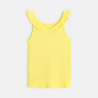 Plain-coloured tank top with ruffled collar