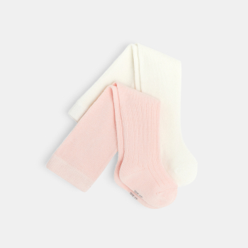 Collants chauds unis (lot de 2) blancs naissance