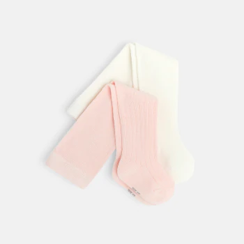 Collants chauds unis (lot de 2) blancs naissance