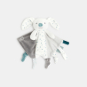 Doudou plat velours lapin gris naissance