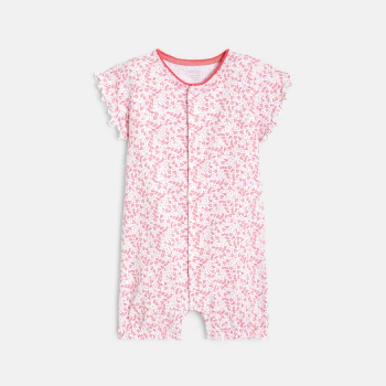 Combi courte fleurie rose bébé fille