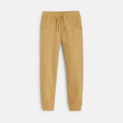 Plain stretch canvas jogging pants