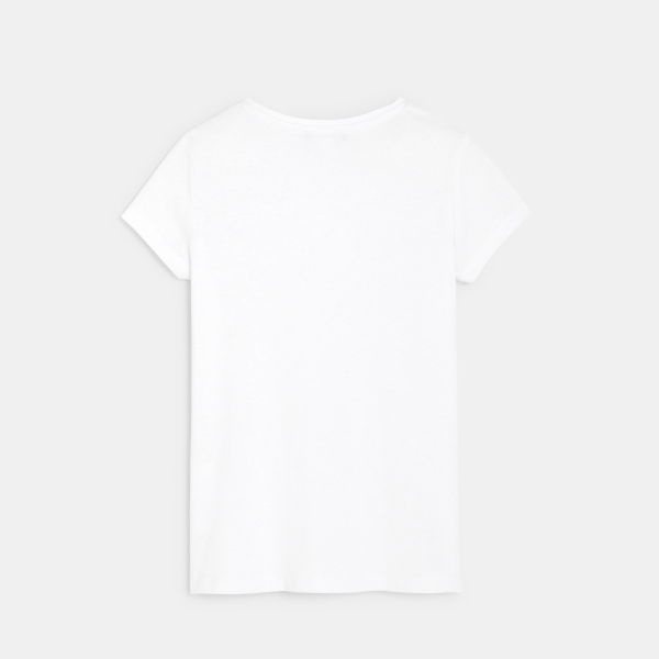 T-shirt manches courtes uni blanc fille