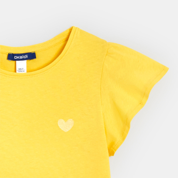 Ruffled short-sleeved T-shirt