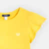 T-shirt à manches courtes volantées jaune fille