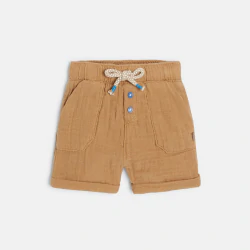 Lightweight embossed cotton shorts