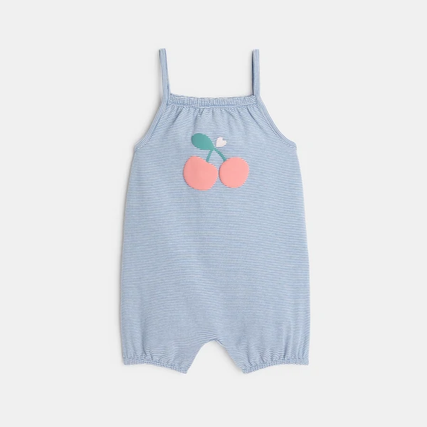 Striped playsuit with suspenders