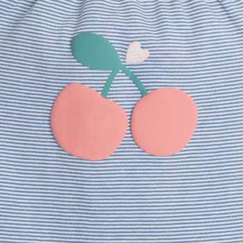 Striped playsuit with suspenders