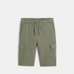 Fleece cargo Bermuda shorts