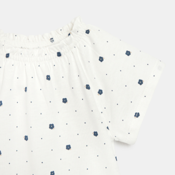 Elasticated collar T-shirt