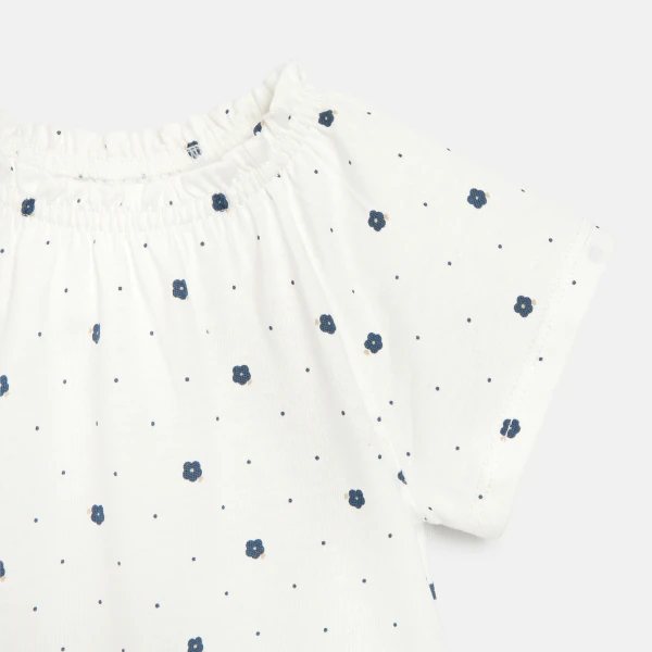 Elasticated collar T-shirt
