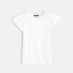 Ruffled short-sleeved T-shirt