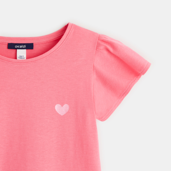 Ruffled short-sleeved T-shirt