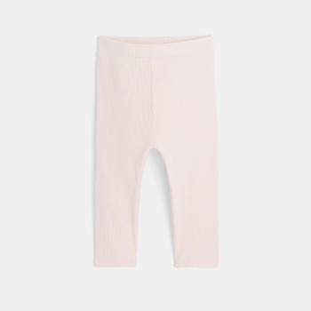 Legging uni rose bébé fille