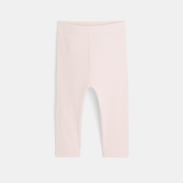 Legging uni rose bébé fille