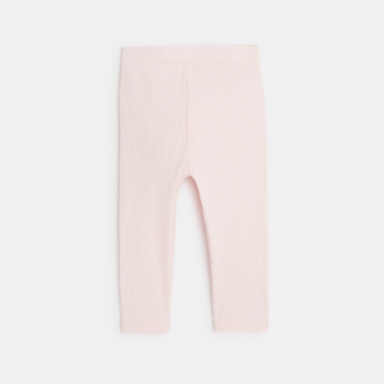 Legging uni rose bébé fille