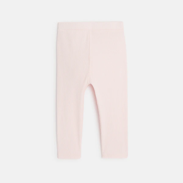 Legging uni rose bébé fille