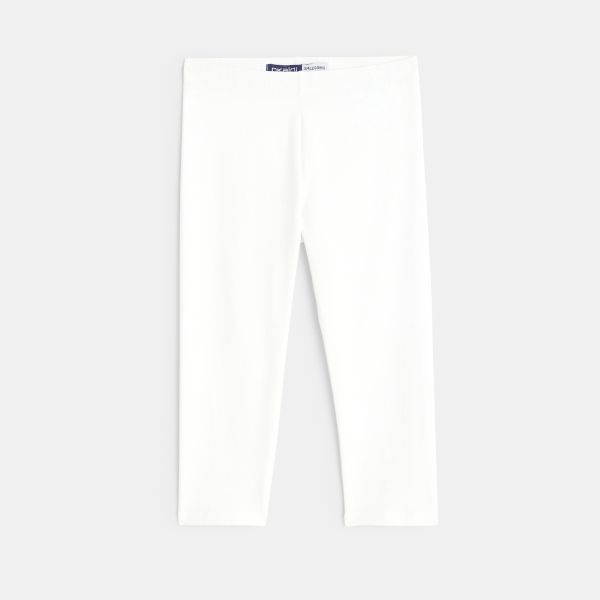 Legging court en jersey blanc fille