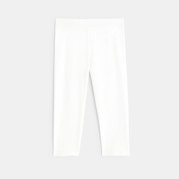 Legging court en jersey blanc fille
