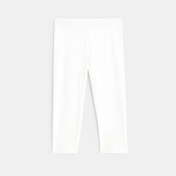 Legging court en jersey blanc fille