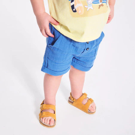 Light gauffered cotton shorts