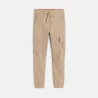 Pantalon cargo en toile beige garçon