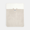Unisex white bear fleece baby blanket