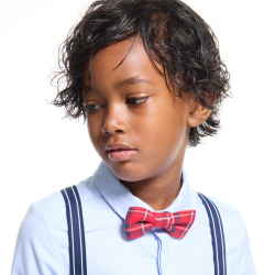 N ud papillon cossais rouge Fille