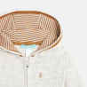 Sweat zippé molleton à capuche gris bébé garçon